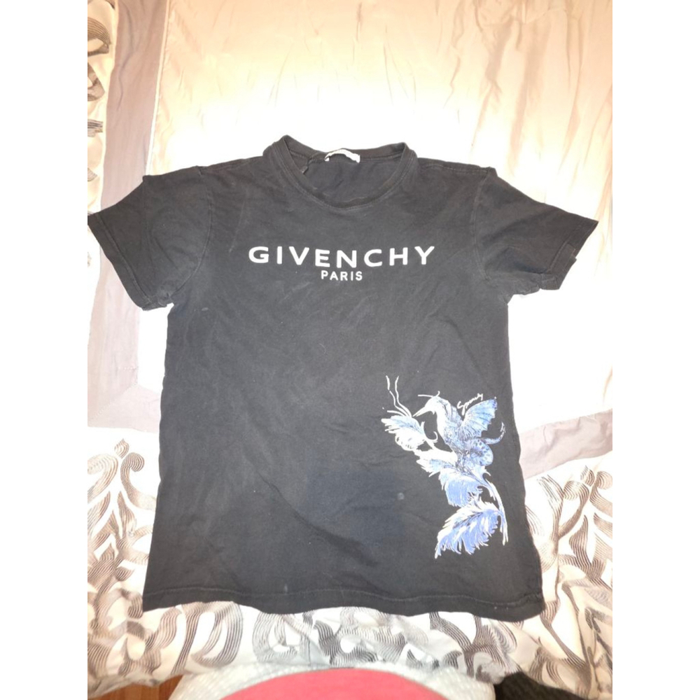 Men's Givenchy Black Blue Heron Print Short Sleeve Tee M - Picture 2 of 6